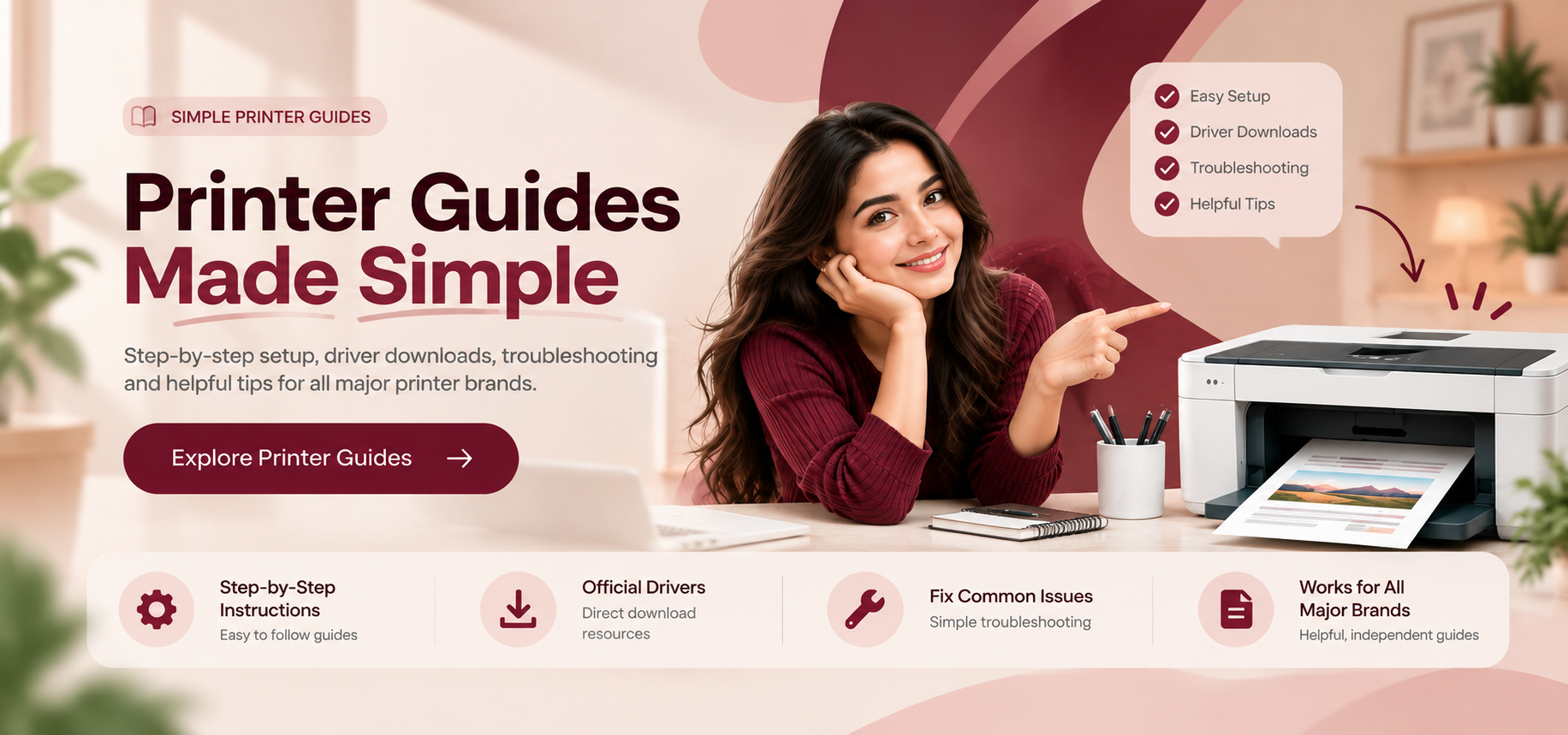 Printer guides banner